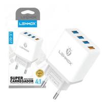 Carregador de tomada com 4 portas usb 4.1a lehmox - le-607