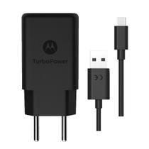 Carregador de Tomada Motorola Turbo Power, 18W, 1 Porta USB, Cabo USB-USB Tipo C, Preto - SJSC57-C