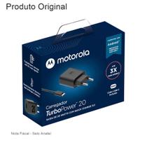 Carregador de Tomada Motorola Turbo Power, 20W, Quick Charger 3.0, Bivolt Cabo Usb-c