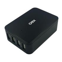 Carregador De Tomada Oex Cg400 4 Portas Usb Cabo 1.2 M Preto