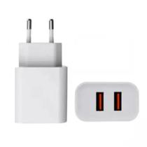 Carregador de Tomada Rápido Turbo Celular Duplo Usb 12W 2.4A