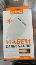 Carregador de tomada Turbo 2 Usb 5.1A com Cabo Tipo C Lelong 282FC