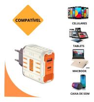 Carregador De Tomada Turbo 65w Usb E Tipo-c Com Cabo Cor Carregador Turbo Carregador De Tomada Turbo 65w Usb E Tipo-c Com Cabo Cor Carregador Turbo