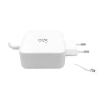 Carregador De Tomada Turbo Conexão Type C Oex Cg204 65W Branco Carregador De Tomada Turbo Conexão Type C Oex Cg204 65W Branco