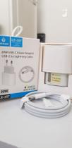 Carregador de Tomada Universal Entrada Tipo C 20W + Cabo Lightning X Tipo C 1mt LE357 Lehmox