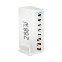 Carregador de Viagem 268W/240W GAN USB-C Multiportas com PD - Adaptador de Alimentação