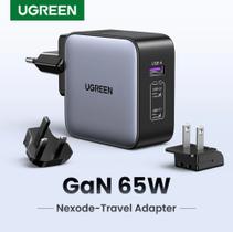 Carregador de viagem UGREEN Nexode 65W GAN USB-C + USB-A
