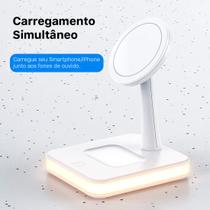 Carregador Dock Station Wireless 3 em 1 Para iPhone Airpods Smartphone Carregador Dock Station Wireless 3 em 1 Para iPhone Airpods Smartphone