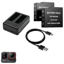 Carregador Duplo + 2 Baterias 1800mAh para Insta360 Ace Pro Carregador Duplo + 2 Baterias 1800mAh para Insta360 Ace Pro