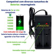 Carregador Duplo Bateria Para Lanterna Brinquedo 21700 26650 18650 16340 Bivolt Universal Premium Carregador Duplo Bateria Para Lanterna Brinquedo 21700 26650 18650 16340 Bivolt Universal Premium