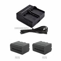 Carregador Duplo Com Baterias F970 Para Led