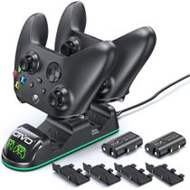 Carregador Duplo com Led + 2 Baterias Recarregáveis Compatível com Controle Xbox Series X/S Xbox One Elite - Oivo