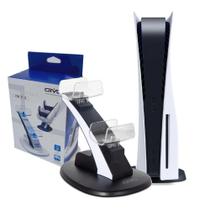 Carregador Duplo Com Led Para Controles Ps5 Base Vertical Carregador Duplo Com Led Para Controles Ps5 Base Vertical