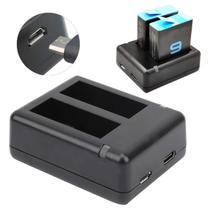 Carregador Duplo de Bateria para Câmera GoPro 9/10/11 e 12 Black
