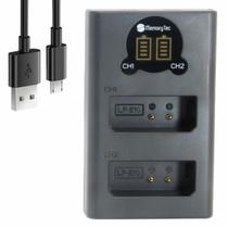 Carregador Duplo LP-E10 MemoryTec Compatível com Canon SLR 1100D 1200D 1300D / T3 / T5 / T6 / T7 / T100 / X50 / X70