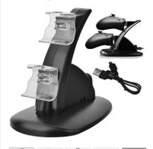 Carregador Duplo p/ 2 Controle vídeo game Base Suporte Preto