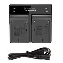 Carregador Duplo P/ Bateria De Led Np-f550 F570 Np-f970
