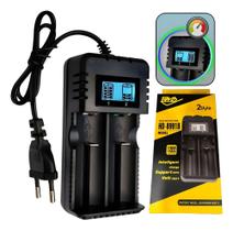 carregador Duplo Painel LCD 18650 26650 14500 18500 16340 cr123 Com 2 Slots Bateria Lanterna