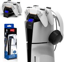 Carregador Duplo Para Controle DualSense PlayStation 5 Slim Base Preto