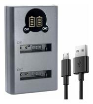 Carregador Duplo SLB10A,NB6L MemoryTec compatível com Canon SX530, SX540, S95 e Samsung WB150, PL50, PL60