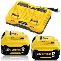 Carregador e baterias Eagglew 20V 12Ah, kit com 2 unidades de íon-lítio