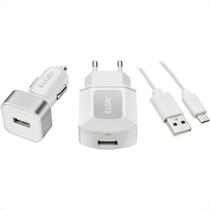 Carregador Elgin Usb Tomada + Veicular + Cabo Carregador Elgin Usb Tomada + Veicular + Cabo
