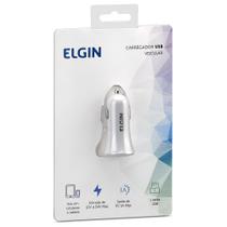 Carregador Elgin USB Veicular 12V 5W Branco