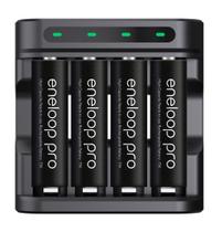 Carregador Enercell 4-LN com 4 pilhas AA Recarregáveis da Eneloop Pro Carregador Enercell 4-LN com 4 pilhas AA Recarregáveis da Eneloop Pro