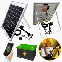 Carregador Energia Solar Portátil Celular USB Bateria 12V 20W 2 em 1 Magnatronic Gerador Placa Solar Carga Rápida