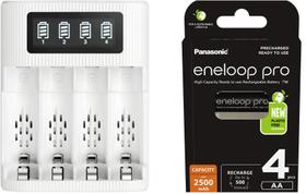 Carregador EP-440 com 4 pilhas AA Recarregáveis da Eneloop Pro - Epilhas e Eneloop
