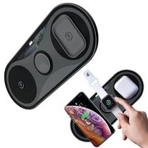 Carregador Estação de Carregamento por Indução para Fone de Ouvido Smartwatch e Smartphone 12, 13, 14, 15 e 16 Pro e Max