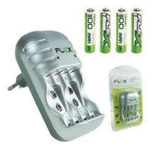 Carregador Flex Cell FXC034P com 4 AA Pilhas 1100mah