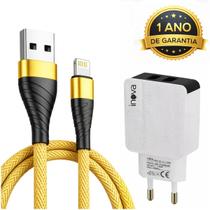Carregador Fonte 3.1a Bivolt 2 Usb Cabo 2 Metros Linghtning
