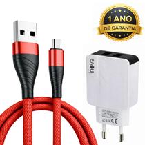Carregador Fonte 3.1a Bivolt 2 Usb + Cabo 2 Metros Micro-usb