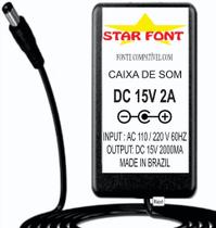 Carregador Fonte DC 15V Bivolt Para Caixa Amplificada Napoli