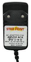 Carregador Fonte DC 9V 1,5A Compatível com Caixa AMVOX ACA 292 e ACA 282