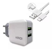 Carregador Fonte Duplo Usb Carregamento Rapido Cabo Tipo C