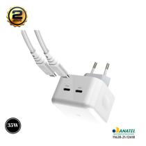 Carregador fonte turbo 2 saidas USB C 35w original iwill