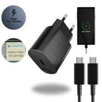 Carregador Fonte Turbo 45w Para Samsung Com Cabo Super Fast Preto