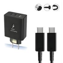 Carregador Fonte Turbo 65w com 3 Entradas Para Samsung Com Cabo Super Fast Carregador Fonte Turbo 65w com 3 Entradas Para Samsung Com Cabo Super Fast