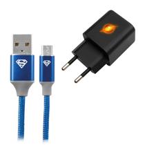 Carregador Gan 30w Flash e Cabo Usb A X Micro Usb Superman Carregador Gan 30w Flash e Cabo Usb A X Micro Usb Superman