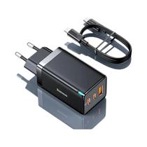 Carregador GAN 65W com Carga Rápida 4.0 - Tipo C, PD e USB - Compatível com iPhone 15/14/13 e Laptops