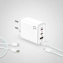 Carregador GaN 65W Ultra Rápido USB-C Lightning Bivolt Lumme A'Gold