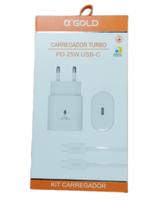 Carregador Gold Turbo PD 25W Usb-C Com Cabo