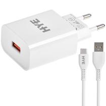 Carregador Hye HYEC77C USB de 22.5 Watts + Cabo USB-C Carregador Hye HYEC77C USB de 22.5 Watts + Cabo USB-C