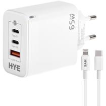 Carregador Hye HYEC79L USB/2 USB-C de 65 Watts + Cabo Lightning