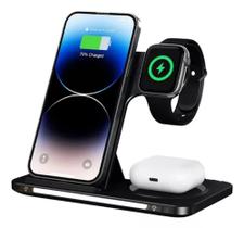 Carregador Indução 3 Em 1 Celular Relógio E Fone Carregador Indução 3 Em 1 Celular Relógio E Fone