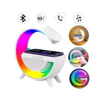 Carregador Indução Qi Luminária Rgb Led Som G Speaker Smart