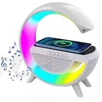 Carregador Indução Qi Luminária Rgb Led Som G Speaker Smart