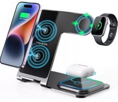 Carregador Indução Ultra Fino 3 Em 1 P/ Celular Fone Relógio